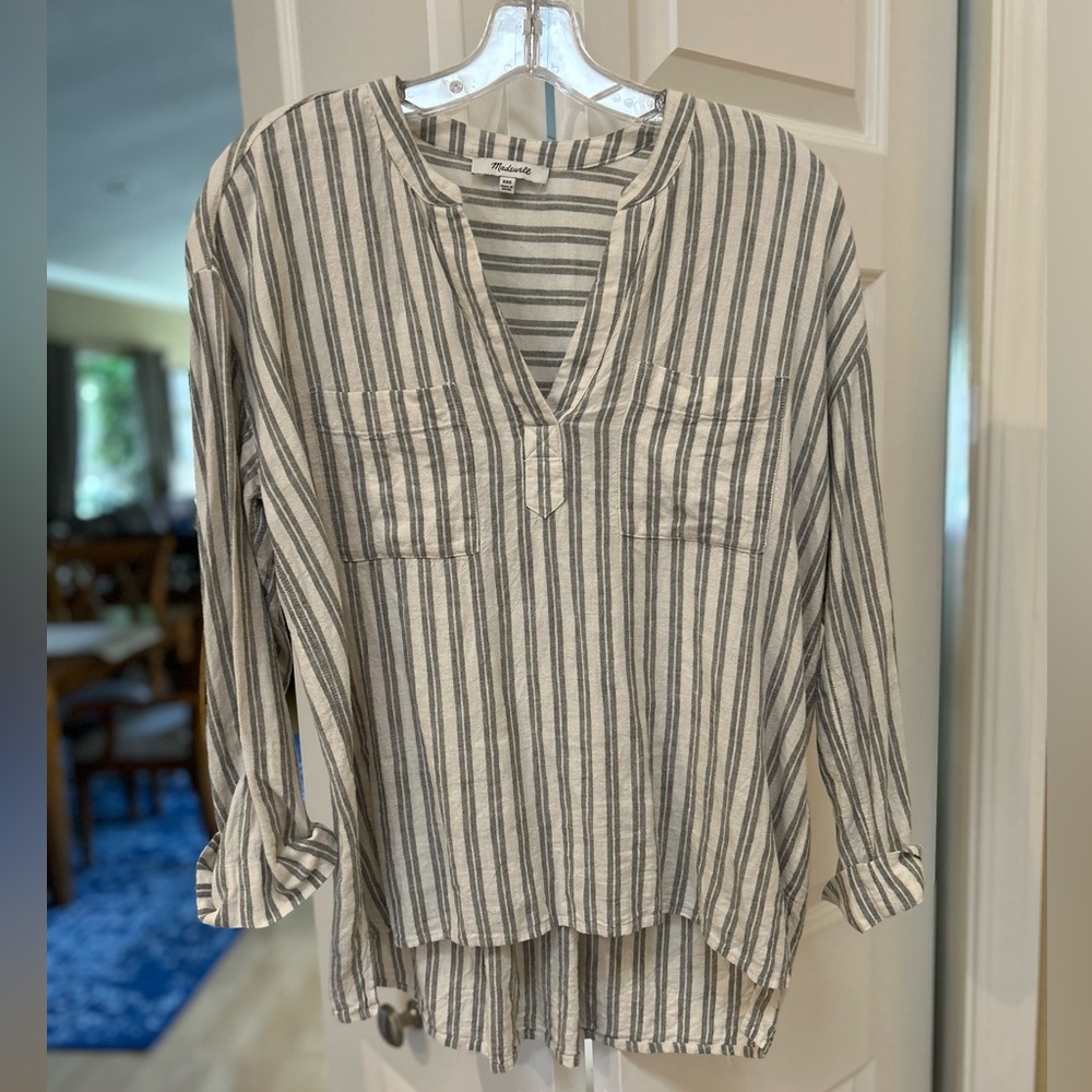 Madewell “Pop Over” Linen Top